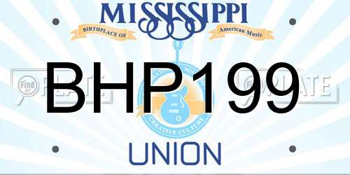 BHP199 Mississippi License Plate