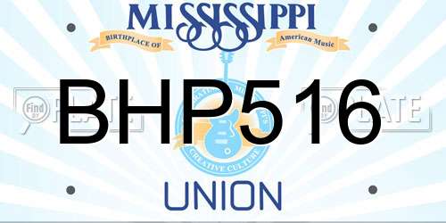 BHP516 Mississippi License Plate