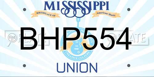 BHP554 Mississippi License Plate