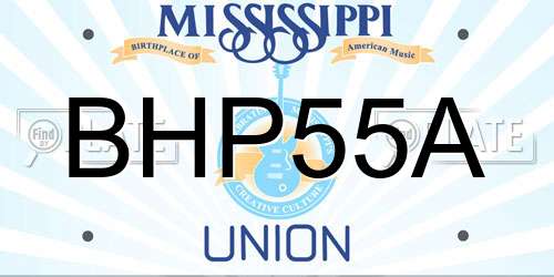 BHP55A Mississippi License Plate