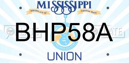 BHP58A Mississippi License Plate