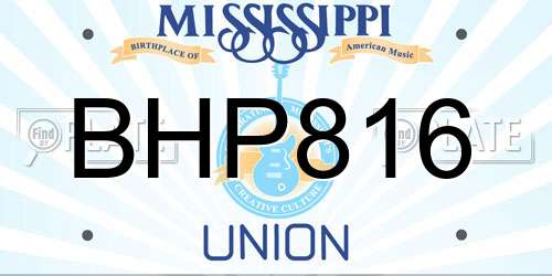 BHP816 Mississippi License Plate