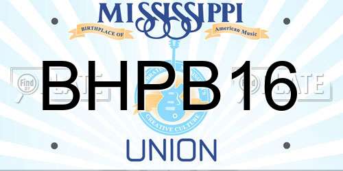 BHPB16 Mississippi License Plate