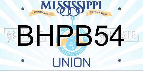 BHPB54 Mississippi License Plate