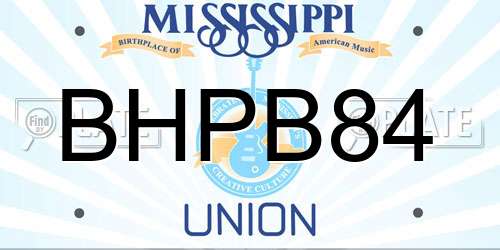 BHPB84 Mississippi License Plate
