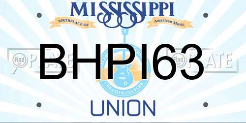 BHPI63 Mississippi License Plate