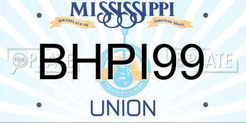 BHPI99 Mississippi License Plate