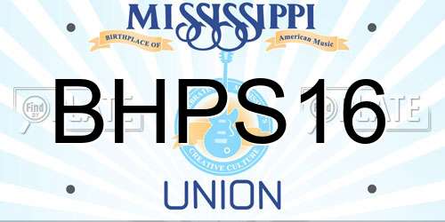 BHPS16 Mississippi License Plate