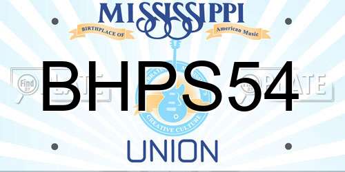 BHPS54 Mississippi License Plate