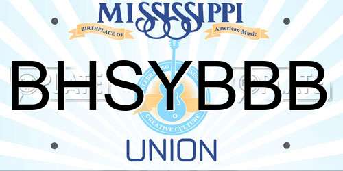 BHSYBBB Mississippi License Plate