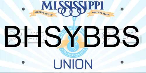 BHSYBBS Mississippi License Plate