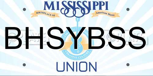 BHSYBSS Mississippi License Plate