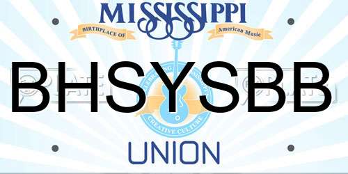 BHSYSBB Mississippi License Plate
