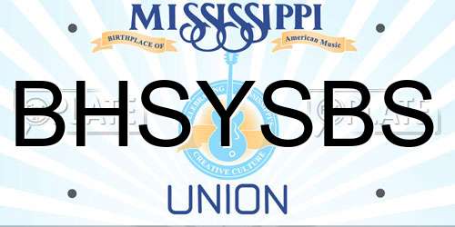 BHSYSBS Mississippi License Plate