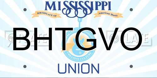 BHTGVO Mississippi License Plate