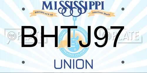 BHTJ97 Mississippi License Plate