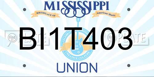 BI1T403 Mississippi License Plate