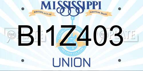 BI1Z403 Mississippi License Plate