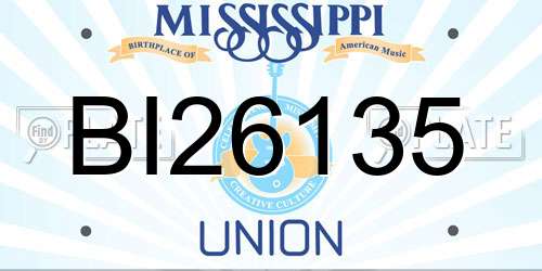 BI26135 Mississippi License Plate