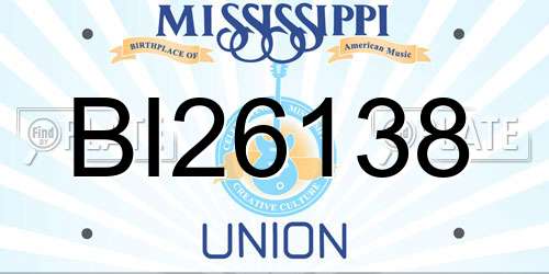 BI26138 Mississippi License Plate
