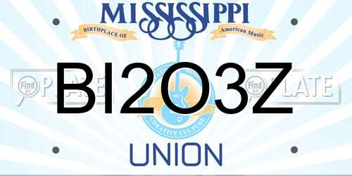 BI2O3Z Mississippi License Plate