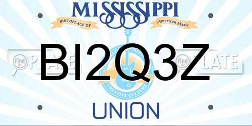 BI2Q3Z Mississippi License Plate