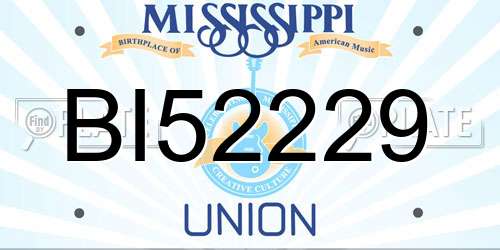 BI52229 Mississippi License Plate