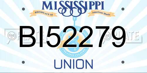 BI52279 Mississippi License Plate