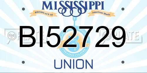 BI52729 Mississippi License Plate