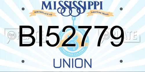 BI52779 Mississippi License Plate