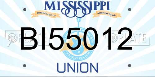 BI55012 Mississippi License Plate