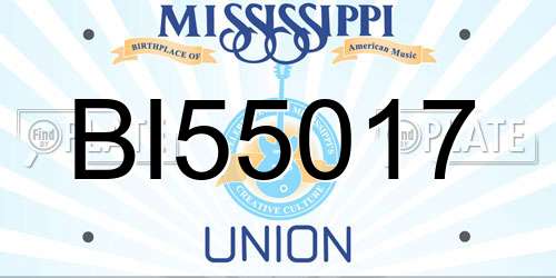BI55017 Mississippi License Plate