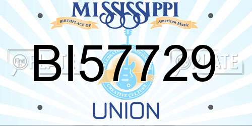 BI57729 Mississippi License Plate