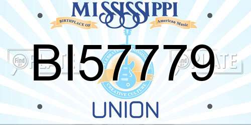 BI57779 Mississippi License Plate