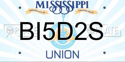 BI5D2S Mississippi License Plate