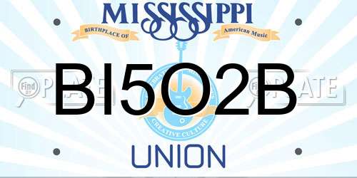 BI5O2B Mississippi License Plate
