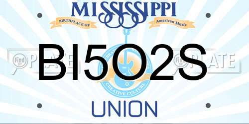 BI5O2S Mississippi License Plate