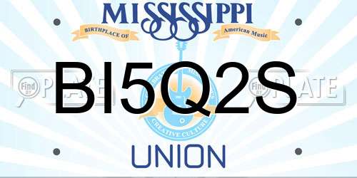 BI5Q2S Mississippi License Plate