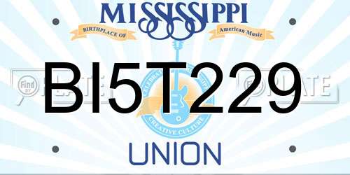 BI5T229 Mississippi License Plate