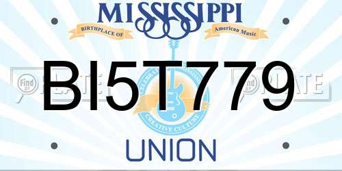 BI5T779 Mississippi License Plate