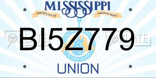 BI5Z779 Mississippi License Plate