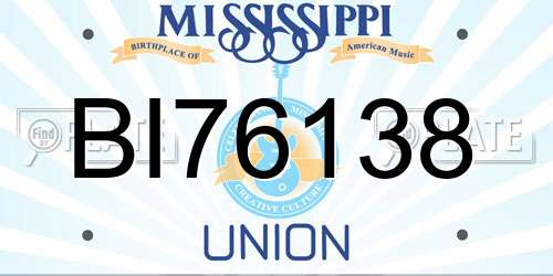 BI76138 Mississippi License Plate