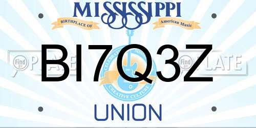 BI7Q3Z Mississippi License Plate