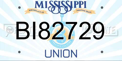BI82729 Mississippi License Plate