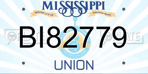 BI82779 Mississippi License Plate
