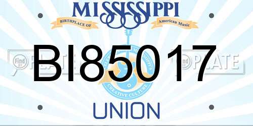 BI85017 Mississippi License Plate