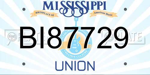 BI87729 Mississippi License Plate