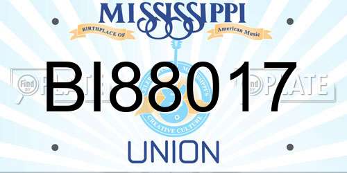 BI88017 Mississippi License Plate