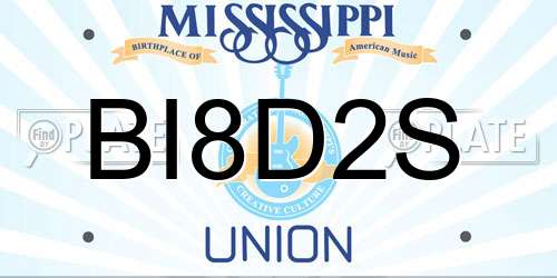 BI8D2S Mississippi License Plate