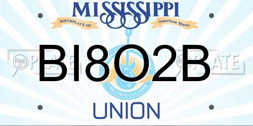 BI8O2B Mississippi License Plate